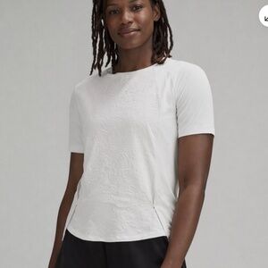 Lululemon Stretch Run Airflow Quick Dry Short Sleeve Top Bone